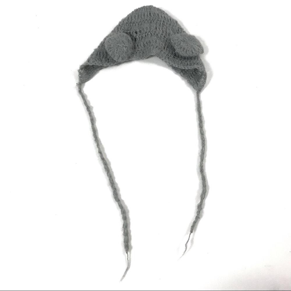 New Baby Boy Knit Hat Gray One Size Ear Flaps